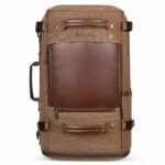 WITZMAN B2021 Travel hiking Duffel Canvas Rucksack Vintage Duffel Bag (Brown) - Image 2