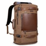 WITZMAN B2021 Travel hiking Duffel Canvas Rucksack Vintage Duffel Bag (Brown) - Image 3