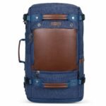 WITZMAN B2021 Travel hiking Duffel Canvas Rucksack Vintage Duffel Bag (Blue) - Image 2