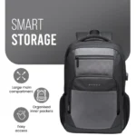 BANGE BG-1922 External USB Port 15.6-inch Laptop Backpacks (Grey) - Image 4