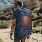 WITZMAN B2021 Travel hiking Duffel Canvas Rucksack Vintage Duffel Bag (Blue)