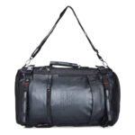 WITZMAN B2023 PU Leather Travel Hiking Rucksack Casual Water Resistant Daypack (Black) - Image 2