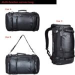 WITZMAN B2023 PU Leather Travel Hiking Rucksack Casual Water Resistant Daypack (Black) - Image 3