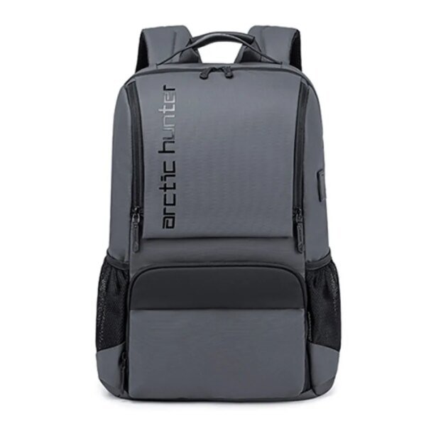 ARCTIC HUNTER B00532 WATERPROOF ANTI-THEFT USB CHARGING TRAVEL BUSINESS LAPTOP Backpacks(Grey)