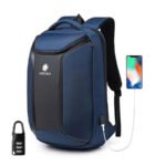 Ozuko 9318 USB Port Laptop and Travel Backpacks(Blue)