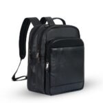 Smart New 4G Laptop Leather Backpacks with Big Space-005(Black) - Image 2