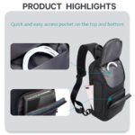 BANGE BG-7565 Anti-Theft Crossbody Shoulder Sling Bag(Black) - Image 3