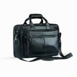 Leather Corporate Briefcase Bag with More Space-02(Black) - Image 2