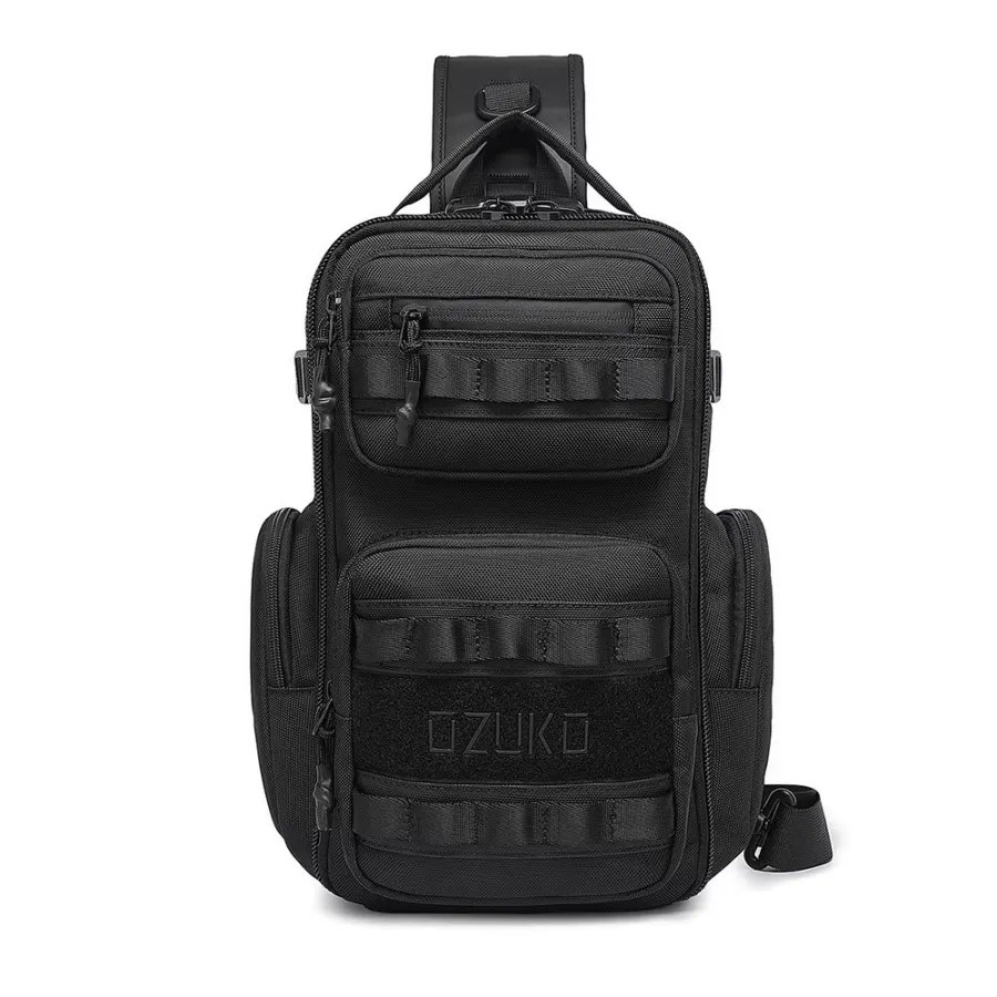 LBB9fSutNwnCPq4e7tJBtdBwsBpi7jshebS5VOwojpegwidth900height900 OZUKO 9812 Sling Crossbody Casual Travel Shoulder Shoulder Chest Bag(Black) - Image 1
