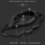 OZUKO 9530 Tactical Sling Chest Waterproof Shoulder Bag for Camping Hiking Fitness Cycling(Black) - Image 3