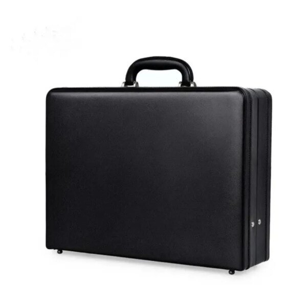 WGENER GONGZ Luxury Laptop Case Fashion Suitcases Password Cash Case Document Bag-05(Black)