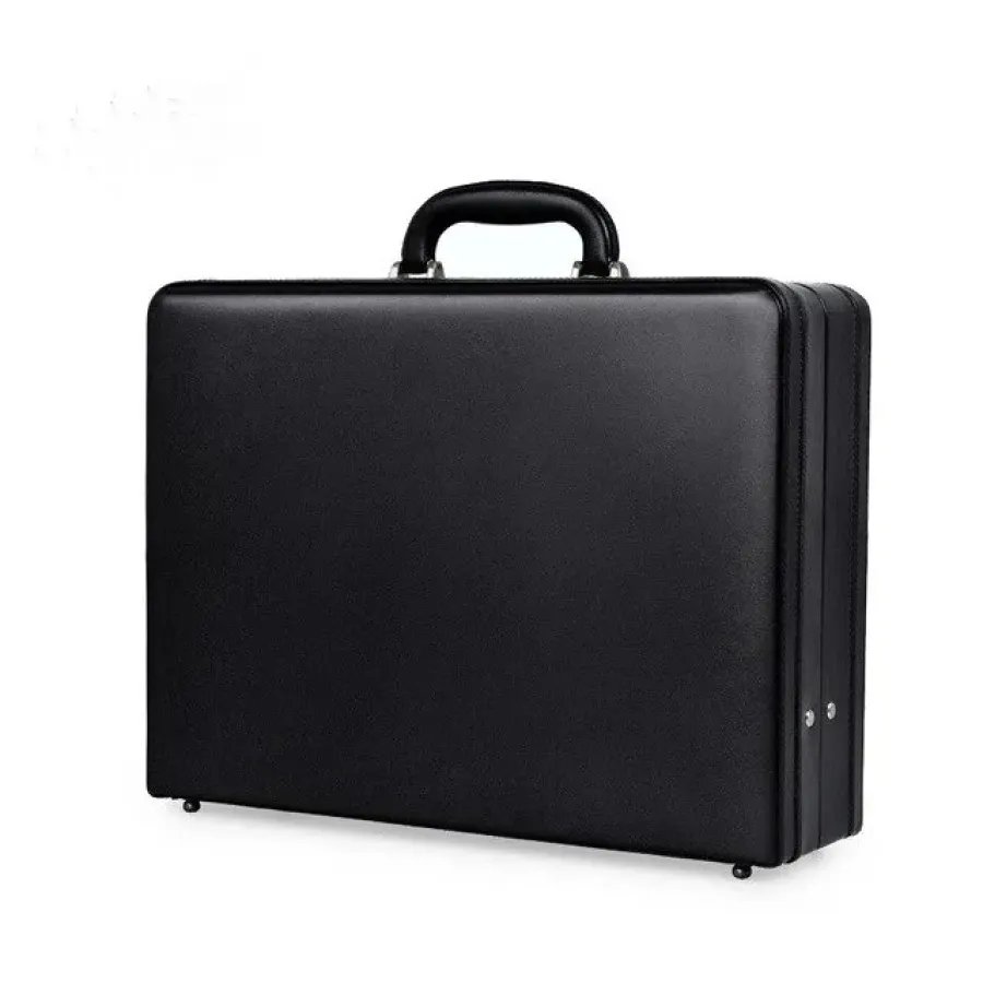 RAa4gwjz0sQC4inlBNJRfOAmg9c8yVIbzF2DsQkx WGENER GONGZ Luxury Laptop Case Fashion Suitcases Password Cash Case Document Bag-05(Black) - Image 1