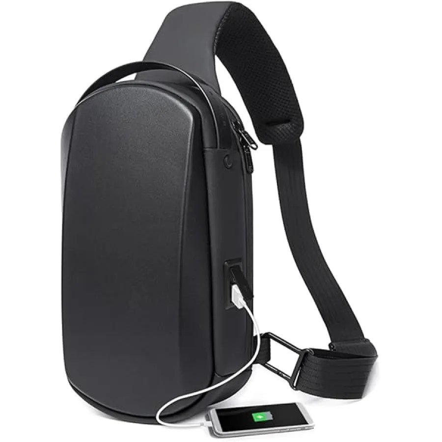 ZKvTGlpytYCMRO0LvxOMfzqy4l9JOiVUwL8n5vK6jpegwidth900height900 BANGE BG-7256 Anti-Theft Hard Shell Crossbody Shoulder Sling Bag(Black) - Image 1