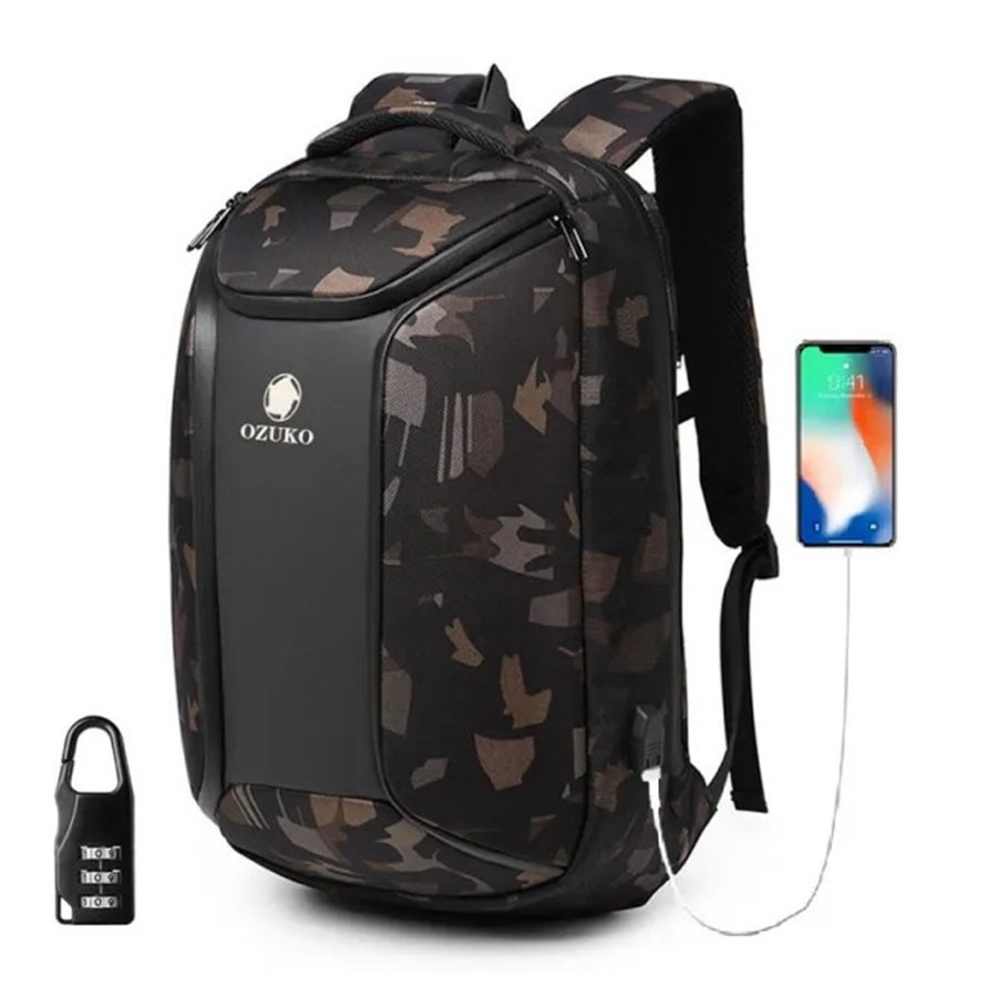 bI0qZG3XIAcdtxaRsVsRTlBsrFt8uhVFjUCUghDr Ozuko 9318 USB Port Laptop and Travel Backpacks(Camouflage) - Image 1
