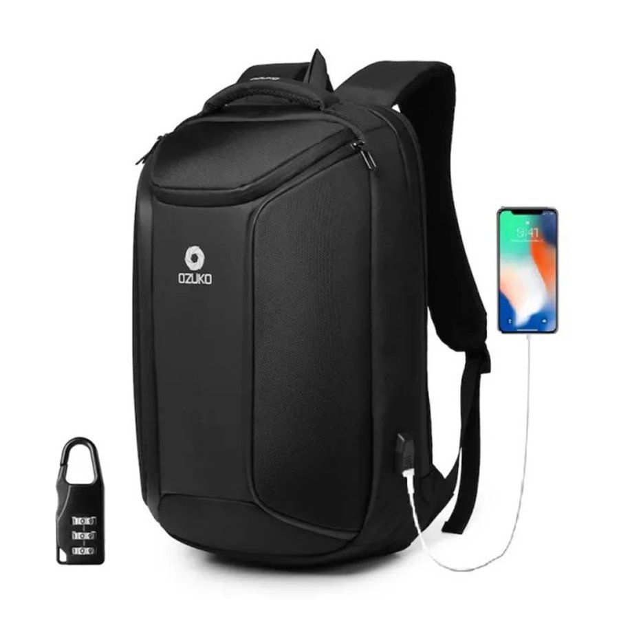 ei1lMZQIvswpzEOJnvU2SwNKzUHP2hqRuIX1UX6E Ozuko 9318 USB Port Laptop and Travel Backpacks(Black) - Image 1