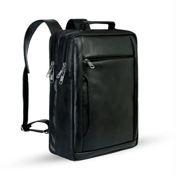 Leather Business Smart & Stylish 3 in 1 Backpacks-01(Black)