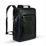 Leather Business Smart & Stylish 3 in 1 Backpacks-01(Black) - Image 2