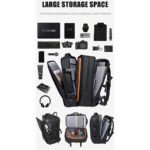 Bange BG-1908 Expandable Business Travel Backpacks(Black) - Image 3