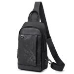 GOLDEN WOLF GXB00124 Single Strap Crossbody Bag (Black)