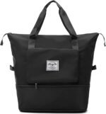 Hong Fu Large Capacity Foldable Travel Duffel Gym Sports Bag-F22(Black) - Image 2