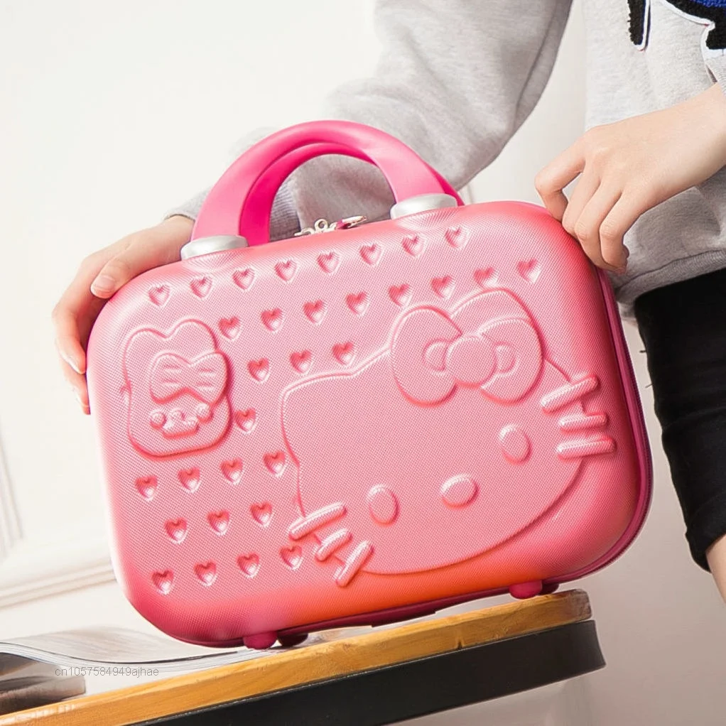 0c5bd9cb-cc4c-4d8b-9dd4-e6cbae6917f0.f5cb95931b6e7e748aa65d655f41b96f Hello Kitty 14 Inch Mini Makeup Beauty Case Box - Red - Image 1