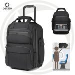 OZUKO 9699 Luxury Trolley Anti-theft lock Bag 18 INCH Underseat Carry On Bag with Wheels