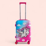 Kid's Polycarbonate Cartoon 4 Wheel 360 Rotating Non-Breakable Suitcase Luggage Trolley - Disney Unicorn - Image 2