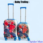 Kid's Polycarbonate Cartoon 4 Wheel 360 Rotating Non-Breakable Suitcase Luggage Trolley - Spiderman