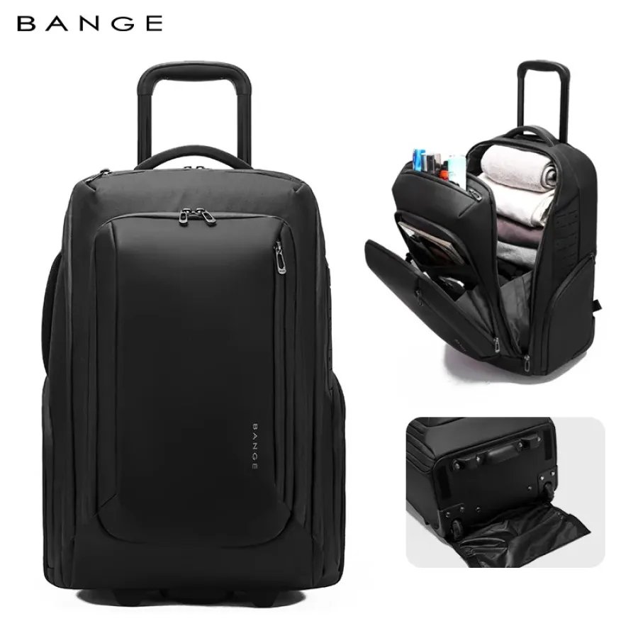 OOwzg2dxK3MSnecQcaSgxVyeC0lRm097DJ7vRBLWjpegwidth900height900 BANGE BG-8079 Multifunctional Large-Capacity Rolling Business Commuting Trolley Backpack(Black) - Image 1