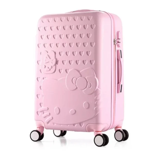 Hello Kitty 24 Inch Cartoon Suitcase Trolley Luggage - Baby Pink