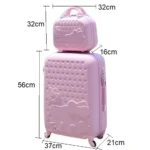 Hello Kitty 14-24 Inch Beauty Box Luggage Set – Yellow - Image 4