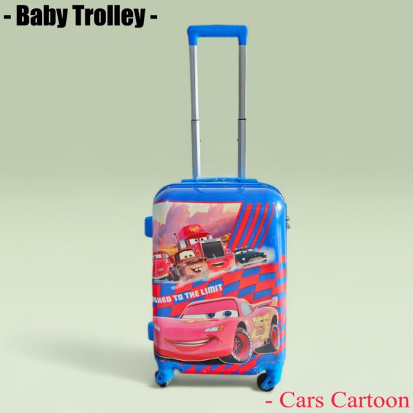 Kid's Polycarbonate Cartoon 4 Wheel 360 Rotating Non-Breakable Suitcase Luggage Trolley - Car Cartoon