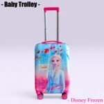 Kid's Polycarbonate Cartoon 4 Wheel 360 Rotating Non-Breakable Suitcase Luggage Trolley - Disney Frozen 02