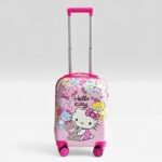 Kid's Polycarbonate Cartoon 4 Wheel 360 Rotating Non-Breakable Suitcase Luggage Trolley - Hello Kitty - Image 7
