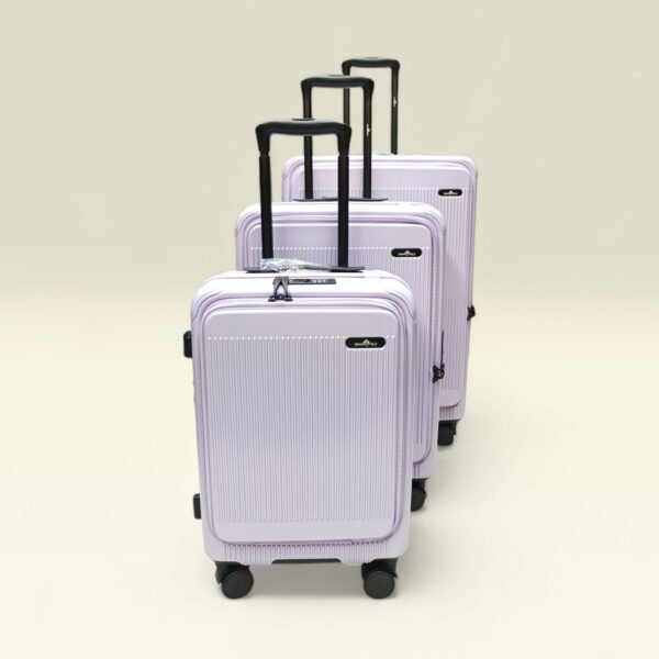 Smart Polo 95688 Lightweight Hard Durable Polycarbonate With 360° Wheels Trolley Luggage (light lavender)