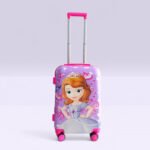 Kid's Polycarbonate Cartoon 4 Wheel 360 Rotating Non-Breakable Suitcase Luggage Trolley - Disney Sofia - Image 2