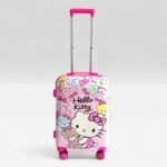 Kid's Polycarbonate Cartoon 4 Wheel 360 Rotating Non-Breakable Suitcase Luggage Trolley - Hello Kitty - Image 3
