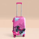 Kid's Polycarbonate Cartoon 4 Wheel 360 Rotating Non-Breakable Suitcase Luggage Trolley - Butterflies - Image 2