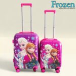 Kid's Polycarbonate Cartoon 4 Wheel 360 Rotating Non-Breakable Suitcase Luggage Trolley - Frozen Elsa Anna