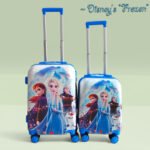 Kid's Polycarbonate Cartoon 4 Wheel 360 Rotating Non-Breakable Suitcase Luggage Trolley - Disney Frozen