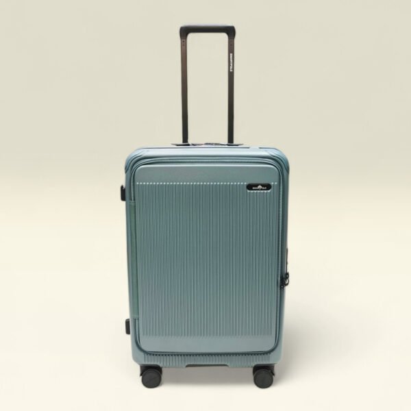 Smart Polo 95688 Lightweight Hard Durable Polycarbonate With 360° Wheels Trolley Luggage (Sage Blue/Green)