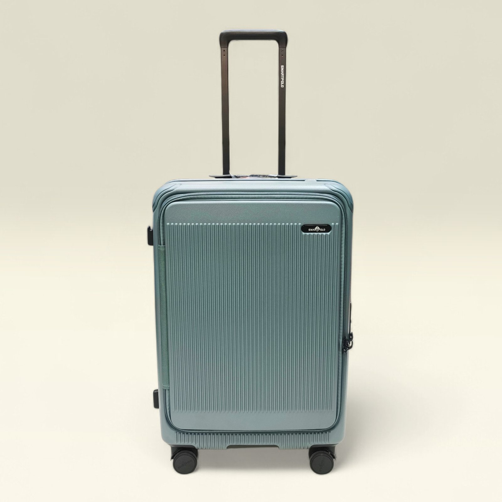 9 Smart Polo 95688 Lightweight Hard Durable Polycarbonate With 360° Wheels Trolley Luggage (Sage Blue/Green) - Image 1