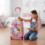 Kid's Polycarbonate Cartoon 4 Wheel 360 Rotating Non-Breakable Suitcase Luggage Trolley - Hello Kitty