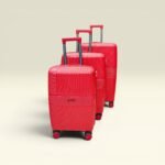 Partner Lightweight ABS Hard Shell Trolley Luggage with Beauty Box D3 (Red)