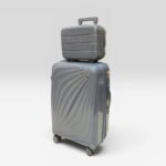 Partner Lightweight ABS Hard Shell Trolley Luggage with Beauty Box D1 (Silver Grey)