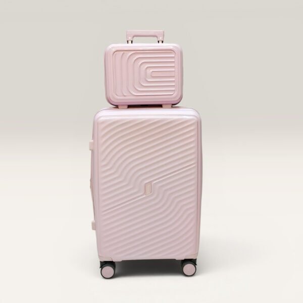 Partner Lightweight ABS Hard Shell Trolley Luggage with Beauty Box D2 (Baby Pink)