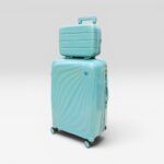 Partner Lightweight ABS Hard Shell Trolley Luggage with Beauty Box D1 (Light Green)