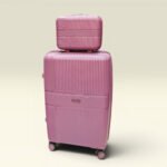 Partner Lightweight ABS Hard Shell Trolley Luggage with Beauty Box D3 (Purple)
