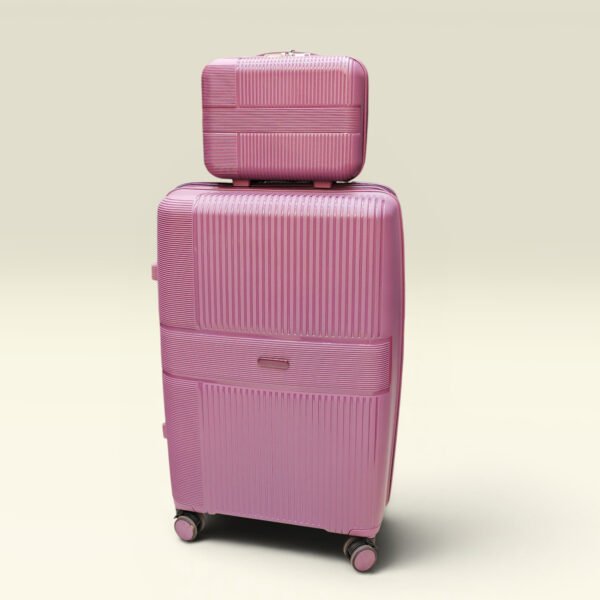 Partner Lightweight ABS Hard Shell Trolley Luggage with Beauty Box D3 (Purple)