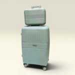 Partner Lightweight ABS Hard Shell Trolley Luggage with Beauty Box D3 (Sage Blue/Green)